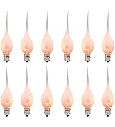 Goothy Silicone Dipped Flicker Flame Candle Light Bulbs, 1 Watts Silicone Replacement Bulbs for C...