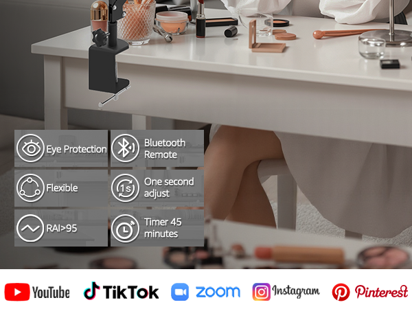 Ring Light with Overhead Phone Stand