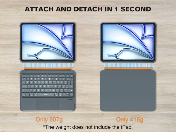 Detachable keyboard case