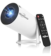 WellSonic Mini Projector 4K Support, Portable Movie Projector with WiFi6 and Bluetooth5, Automati...