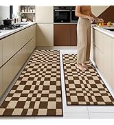 hicorfe Kitchen Runner Rugs Set of 2,Non Slip Kitchen Mats for Floor-Thick Stain Resistant Kitche...