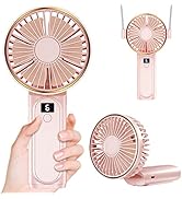 Handheld Fan, Portable Fan, 4000mAh Rechargeable Personal Fan, 180° Foldable Mini Desk Fan with 6...