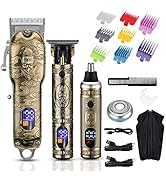 Dumite Hair Clippers for Men,Hair Trimmer Nose and Ear Hair Trimmer Clipper Set with Razor Replac...