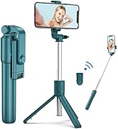 [2021 Upgraded] MQOUNY Selfie Stick, Handheld Tripod with Detachable Wireless Remote and Tripod S...