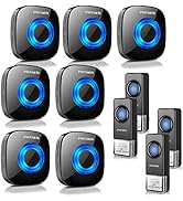Wireless Doorbell PHYSEN Door bell Chimes with Mute Mode, 58 Ringtones&amp;5 Volume Levels, Operating...
