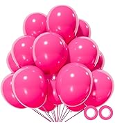 110pcs Hot Pink Balloon 12 inch, Hot Pink Latex Balloons for Birthday Party Baby Shower Wedding(w...