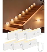 Yiliaw Motion Sensor Night Lights Indoor - Rechargeable Stick-On Stair Lights with Wireless Magne...