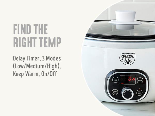 GreenLife, Ceramic Nonstick, PFAS-Free, Non-Toxic, Slow Cooker, Electrics