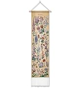 Vintage Flower Tapestry 51 x 13 Inch,Long Vertical Wall Hanging Reference Illustrative Botanical ...