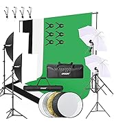 EMART 8.5 x 10 ft Backdrop Support System, Photography Video Studio Lighting Kit Umbrella Softbox...