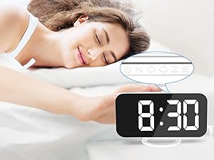 led mirror digital alarm clock