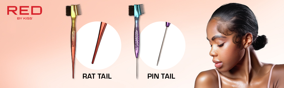 red by kiss edge control brush laid pin tail rat tail bacteria-free sterilized boar bristle smooth