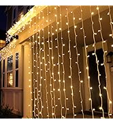 Window Curtain String Lights 20 feet 600 Led Fairy Twinkle Lights with Remote, Timer, 8 Modes for...