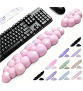 Silky Cloud Wrist Rest for Keyboard &amp; Mouse – Memory Foam Ergonomic Support, Anti-Slip Base, 16.9...