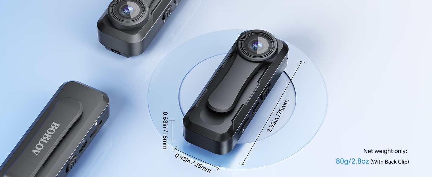 W1 Body Camera Size Display