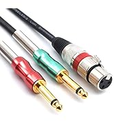 SiYear XLR Female to 6.35mm 1/4 inch Mono Male Audio Y Splitter Cable, Dual 6.35mm 1/4" Male to X...