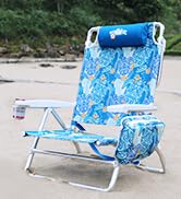 Old Bahama Bay Reclining Beach Chair Backpack 5-Position Lay Flat Lounge Chair for Adults Heavy D...