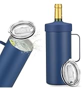 Wine Bottle Chiller with Handle | Portable Rapid Cooling Champagne Insulator | Stainless Steel Wi...