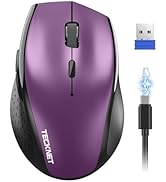 TECKNET PRO Rechargeable Wireless Mouse, Silent Click, 800mAh Long Battery Life, 6 Adjustable 640...