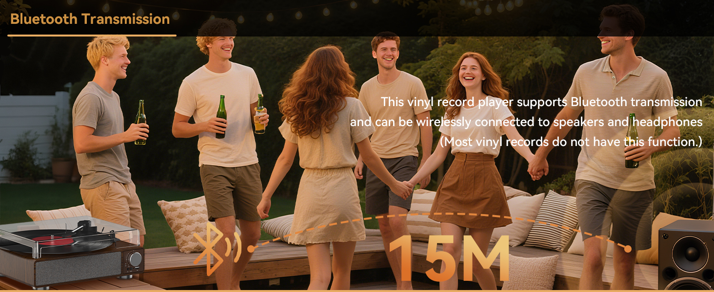  Vinyl Record Player 3-Speed Turntable with Stereo Speakers