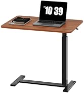 Sweetcrispy Overbed Bedside Table with Wheels, Adjustable Hospital &amp; Home Use Bed Table, Rolling ...