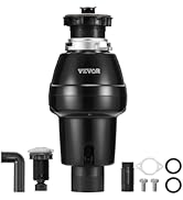 VEVOR Garbage Disposal, 3/4HP 3250RPM DC Motor, Continuous Feed Food Waste Sink Disposer, EZ Conn...