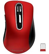 memzuoix 2.4G Wireless Mouse, 1200 DPI Mobile Optical Cordless Mouse with USB Receiver, Portable ...