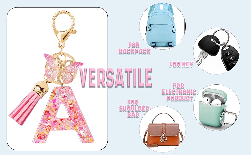 Initial letter Keychains for Women5