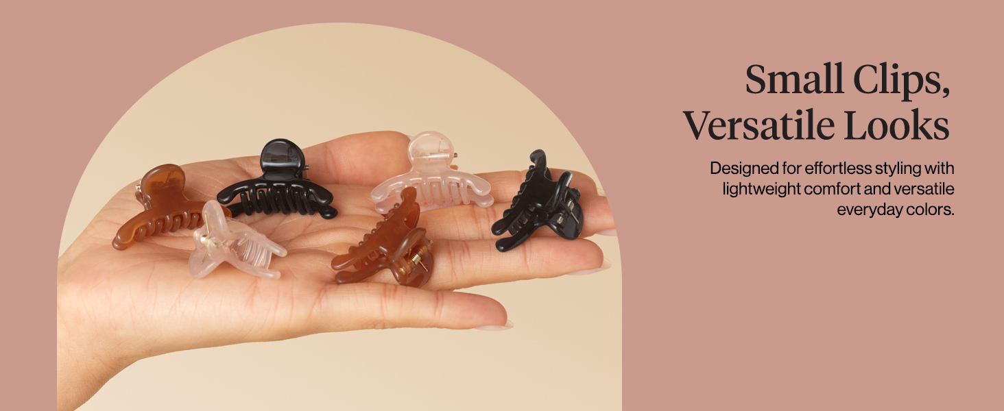 Kitsch Arched Small Hair Clips | Secure Hold Mini Hair Clips | Great For Styling Sections