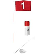 KINGTOP Golf Flagstick 6ft, Portable Five-Section Design for Backyard Practice Putting Green, Dri...
