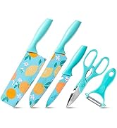TJ POP Kitchen Knife Set 5 Pcs in Gift Box, Sharp Stainless Steel Chef Knives, Food Grade Non-sti...