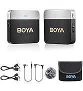 BOYA Wireless Lavalier Microphone BY-M1V1 Wireless Lapel Microphones for Cameras Smartphones Comp...