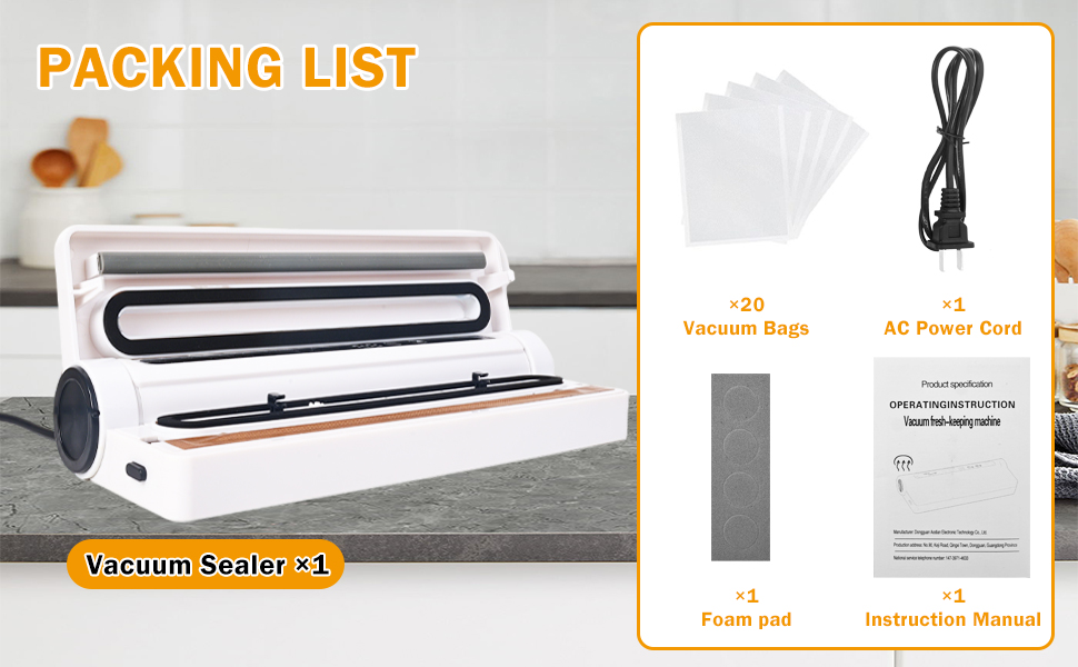 Vacuum Sealer Machine for Food, Powerful Suction for Dry &amp;amp; Moist Food