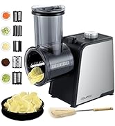 5 In 1 Electric vegetable slicer,300W Electric Cheese Grater Salad Shooter, One-Touch Easy Contro...