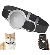 AirTag Cat Collar, Ultra Elastic Cat Tracker Collar with Apple Air Tag Holder, [Lightweight &amp; Scr...