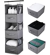 Corodo Hanging Closet Organizer, 6-Shelf Closet Organizers and Storage with 3 Removable Drawers, ...