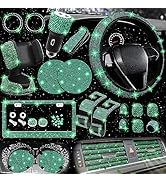 NBTEPEM 27 PCs Bling Car Accessories Set for Women, Bling Steering Wheel Covers Universal Fit 15 ...