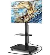 YOMT Rolling TV Stand with Power Outlet, Swivel Portable TV Stand for 32-70 inch TVs up to 88 lbs...