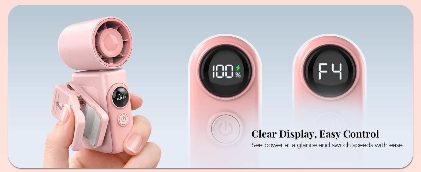 Clear Display, Easy Control See power at a glance and switch speeds with ease.