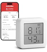 SwitchBot Room Thermometer Hygrometer Indoor, Bluetooth Digital Temperature Monitor with Free Dat...