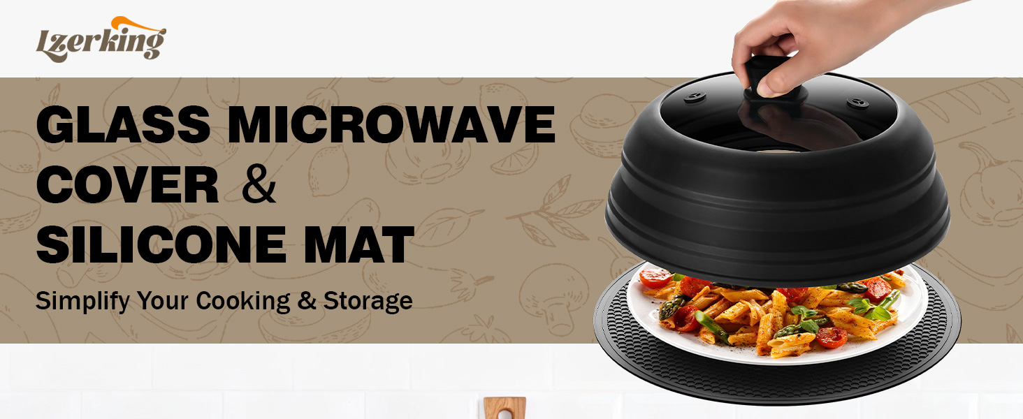 Glass Microwave Cover & Silicone Mat