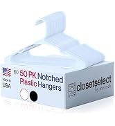 Plastic Hangers 50 Pack, Strong Space Saving Clothes Hanger, Made in USA, Perfect Shirt or Coat P...