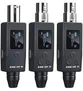 UHF Wireless XLR Mic Transmitter and Receiver, 20-channel 48V powered instrument mic, for Dynamic...