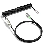 MAMBASNAKE C01 Ultra RGB Coiled Keyboard Cable,Pro Custom USB-C Aviator Cable for Gaming Keyboard...