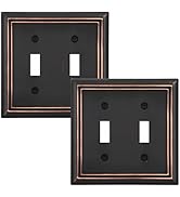 DEWENWILS Double Toggle Wallplates, Aged Bronze Light Switch Covers, Heavy Duty Matel Material, P...