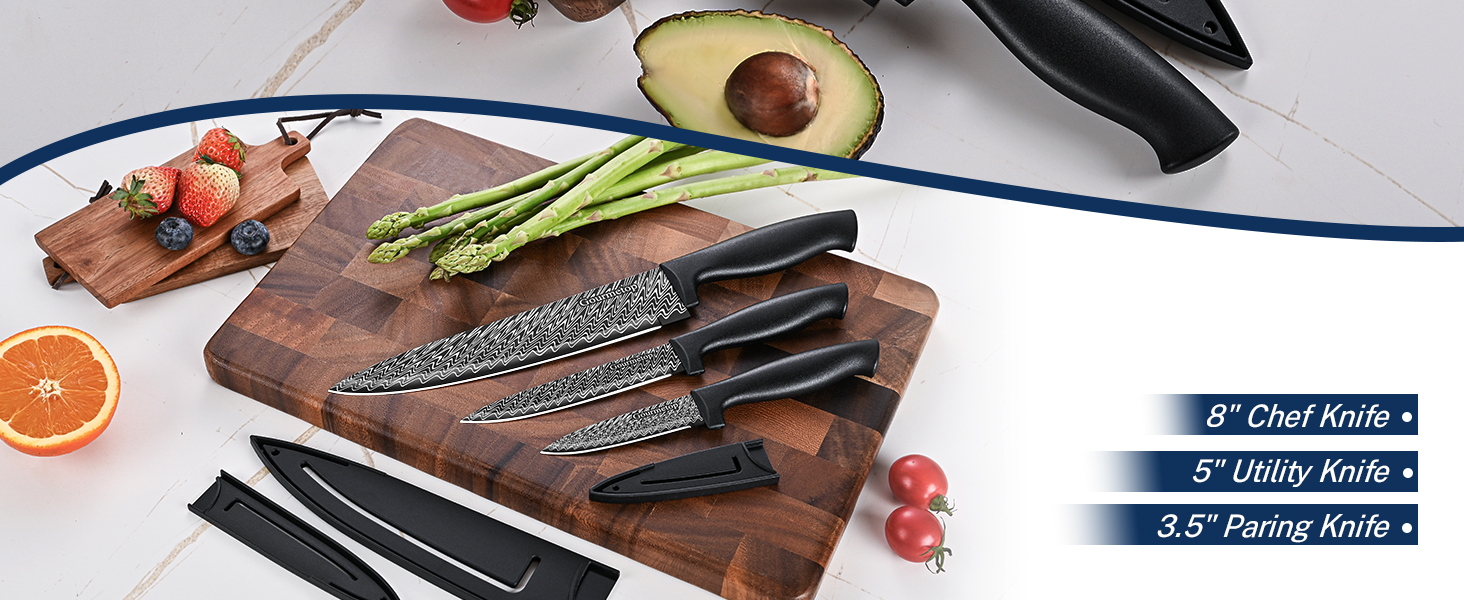 kitchen knife set 3 pcs knives