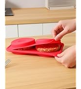 AUOON Silicone Burger Press Mold, 4-Cavity Patty Maker for Freezer Storage, Non-Stick Kitchen Too...