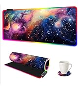 AIMSA RGB Mouse Pad LED Gaming Mouse Pad with 14 Lights Modes, Non-Slip Rubber Base Computer Carp...