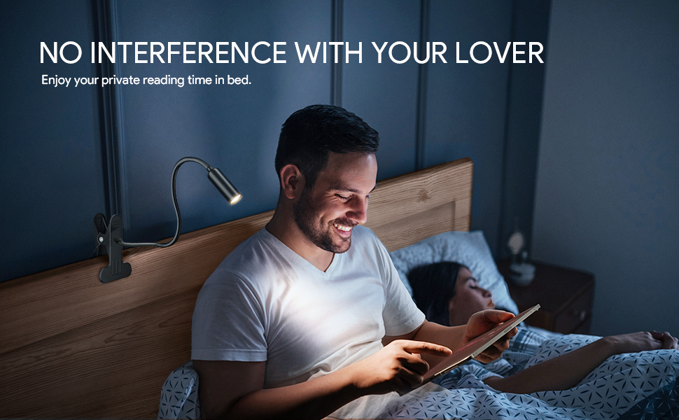 reading lamp on bed
