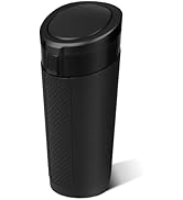 LCMWHOP Car Trash Can Bin with Lid - Mini Car Garbage Can Cup Holder-Black Small Leakproof Vehicl...